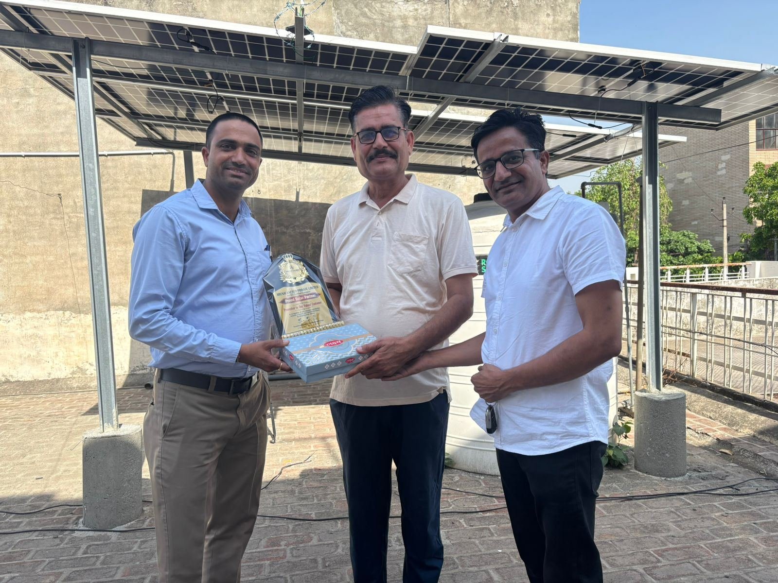 Customer handover at a rooftop solar site in Haryana